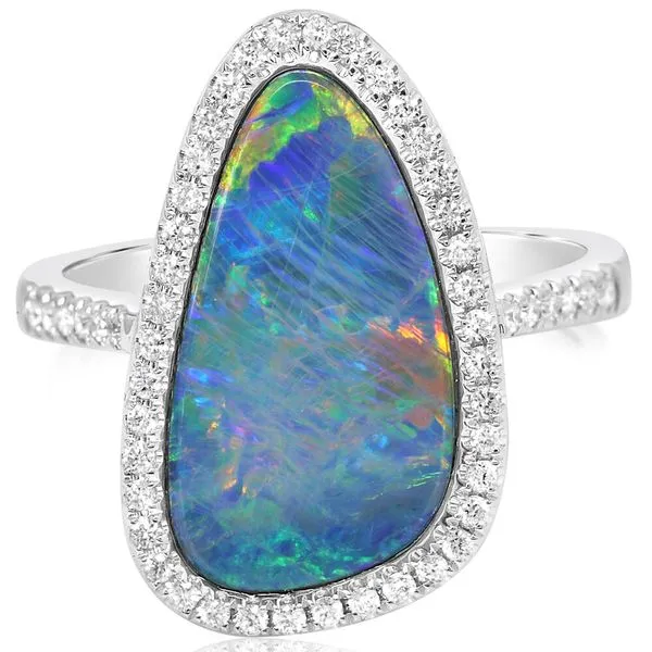 White Gold Opal Doublet Ring Clater Jewelers Louisville, KY