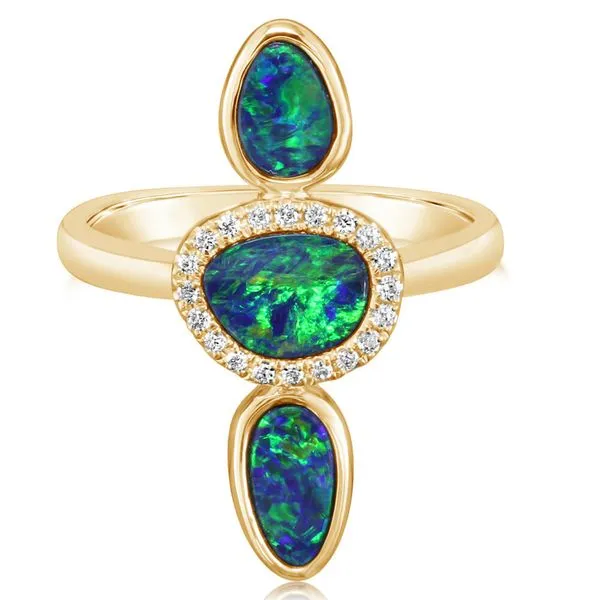 Yellow Gold Opal Doublet Ring Albert's Jewelers Kingsland, GA