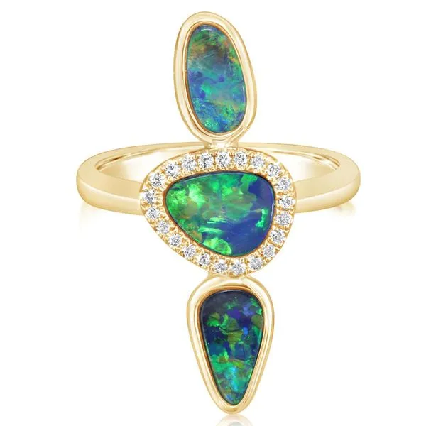 Yellow Gold Opal Doublet Ring Studio D Jewelers Woodstock, IL