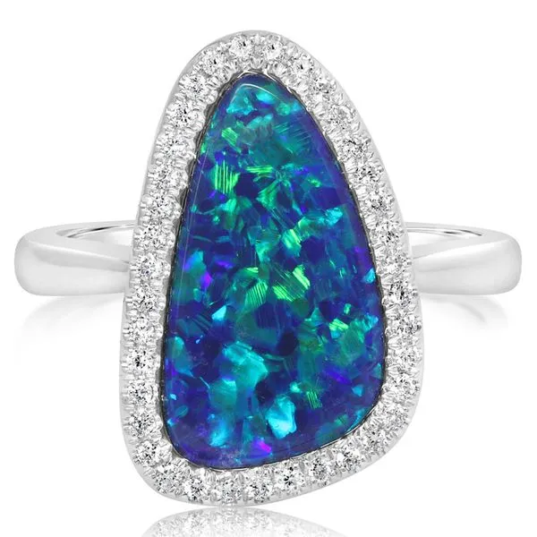 White Gold Opal Doublet Ring Clater Jewelers Louisville, KY
