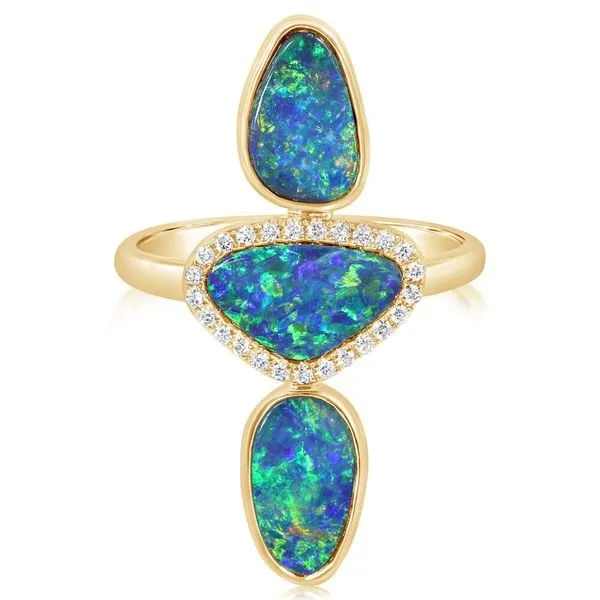 Yellow Gold Opal Doublet Ring Clater Jewelers Louisville, KY