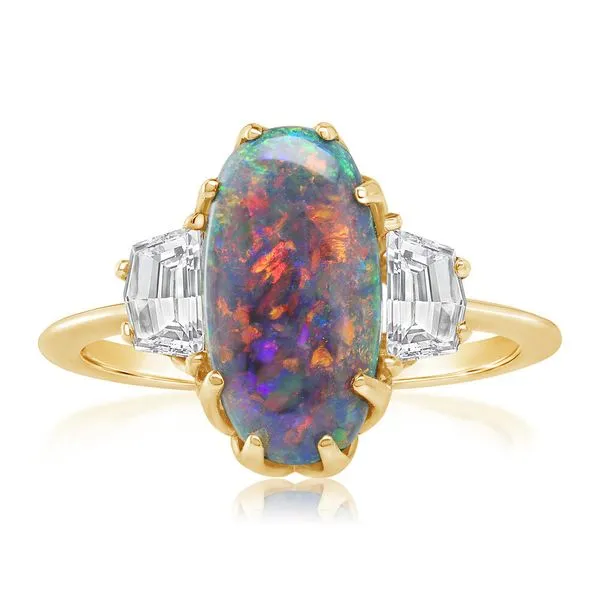 Yellow Gold Black Opal Ring Grader Jewelers Groton, CT