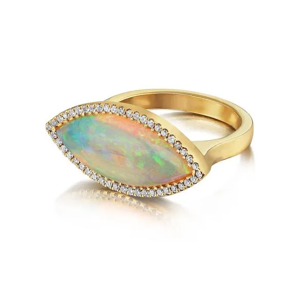 Yellow Gold Natural Light Opal Ring Rick's Jewelers California, MD