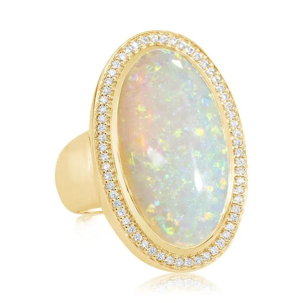 Yellow Gold Natural Light Opal Ring Clater Jewelers Louisville, KY