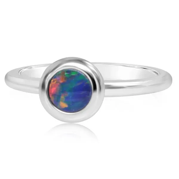 White Gold Opal Doublet Ring Cravens & Lewis Jewelers Georgetown, KY