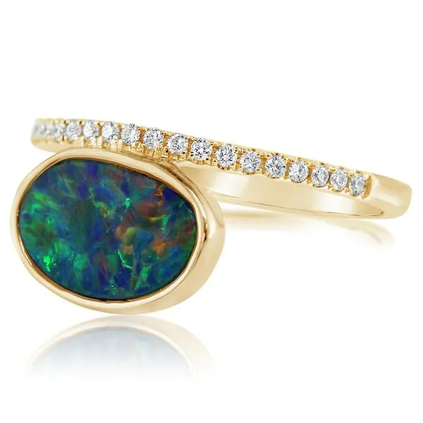 Yellow Gold Opal Doublet Ring Studio D Jewelers Woodstock, IL