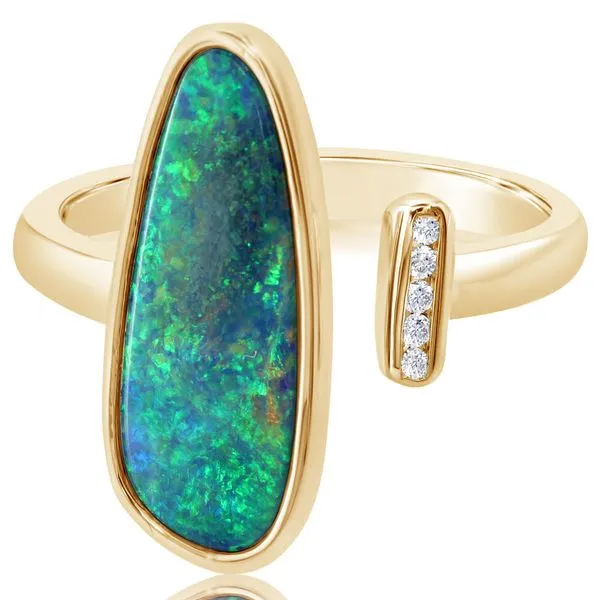 Yellow Gold Opal Doublet Ring Image 3 Gold Mine Jewelers Jackson, CA