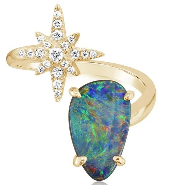 Yellow Gold Opal Doublet Ring Clater Jewelers Louisville, KY