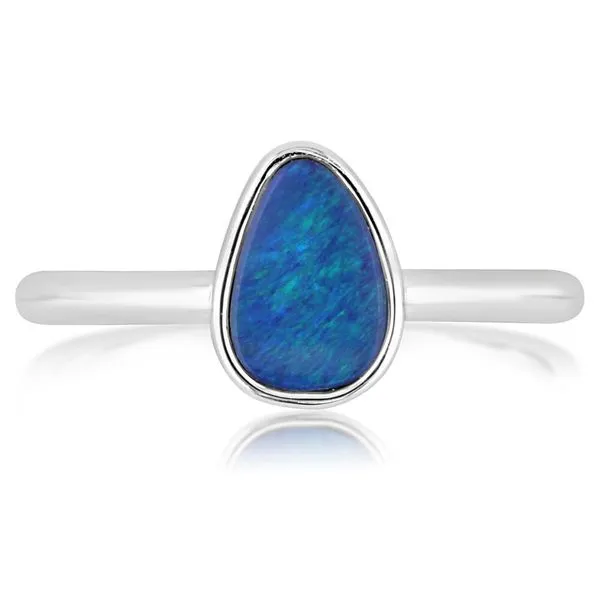 White Gold Opal Doublet Ring Leslie E. Sandler Fine Jewelry and Gemstones rockville , MD