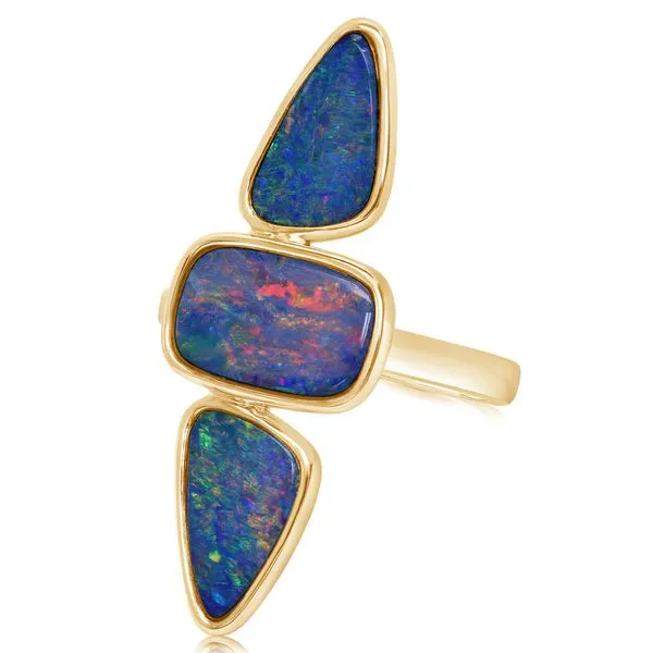 White Gold Opal Doublet Ring Image 2 Albert's Jewelers Kingsland, GA