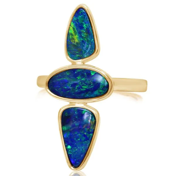 White Gold Opal Doublet Ring Image 3 Albert's Jewelers Kingsland, GA