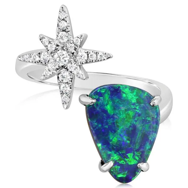 White Gold Opal Doublet Ring Arthur's Jewelry Bedford, VA