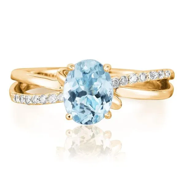 Yellow Gold Aquamarine Ring Albert's Jewelers Kingsland, GA