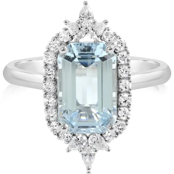 Platinum Aquamarine Ring Thomas A. Davis Jewelers Holland, MI