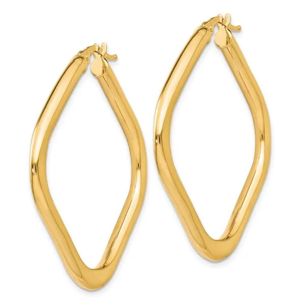 Leslie's 10K Polished Square Hoop Earrings Image 2 Spencer's Jewelers Athens, GA