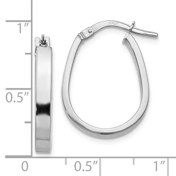 Leslie's 10K White Gold Polished U-Shape Hoop Earrings Image 3 Spencer's Jewelers Athens, GA