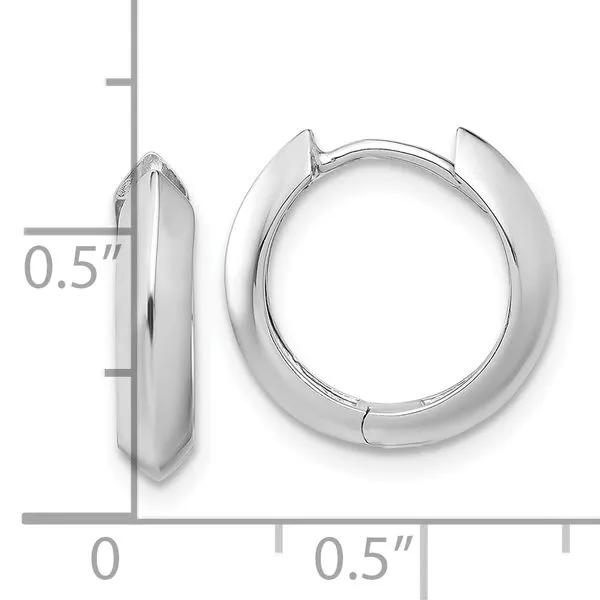 Leslie's 10K White Gold Polished Hinged Huggie Earrings Image 4 Mitchell's Jewelry Norman, OK