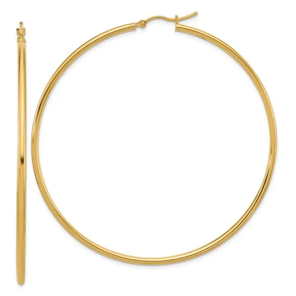 Leslie's 10k Polished 2x65mm Lightweight Tube Hoop Earrings Diamond Design Jewelers Somerset, KY