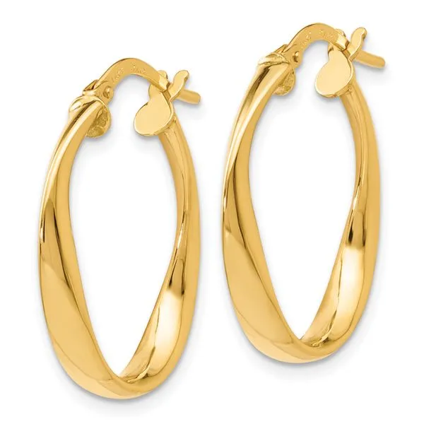 Leslie's 10K Polished Hoop Earrings Image 2 Boyd Jewelers Wesley Chapel, FL