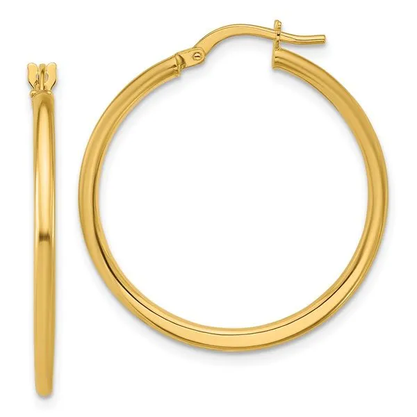 Leslie's 10K Polished Round Hoop Earrings Thomas A. Davis Jewelers Holland, MI