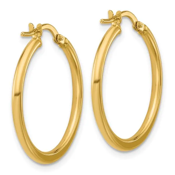 Leslie's 10K Polished Round Hoop Earrings Image 3 Grayson & Co. Jewelers Iron Mountain, MI
