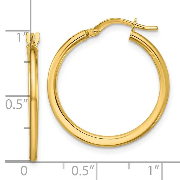 Leslie's 10K Polished Round Hoop Earrings Image 4 Tidwells of Greenwood Greenwood, SC