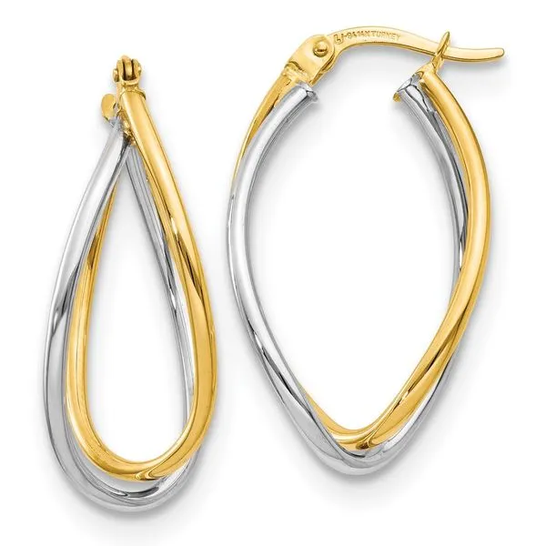 Leslie's 10K Two-tone Polished Fancy Earrings Moseley Diamond Showcase Inc Lexington, SC