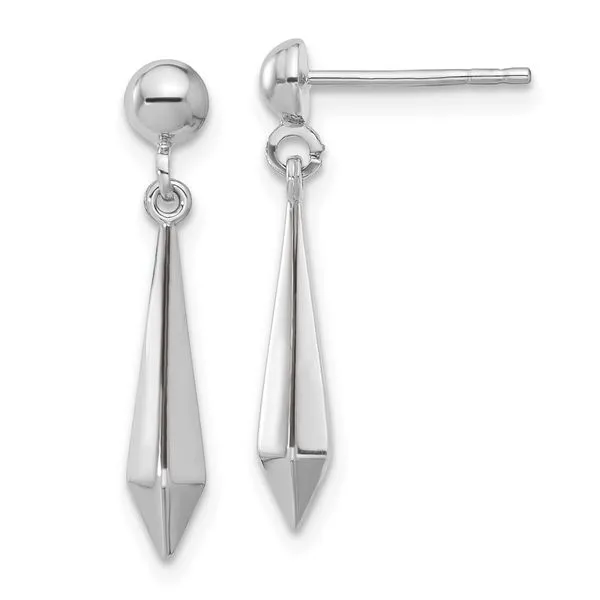 Leslie's 10K White Gold Polished Post Dangle Earrings J. Garett Jewelers Wilmington, NC