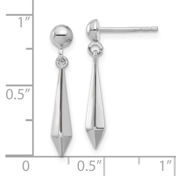 Leslie's 10K White Gold Polished Post Dangle Earrings Image 3 J. Garett Jewelers Wilmington, NC