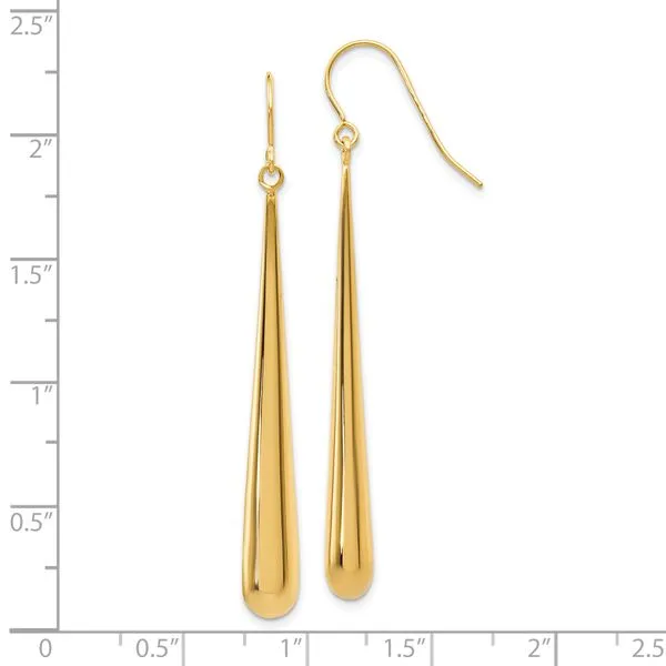 Leslie's 10K Polished Shepherd Hook Earrings Image 2 J. West Jewelers Round Rock, TX