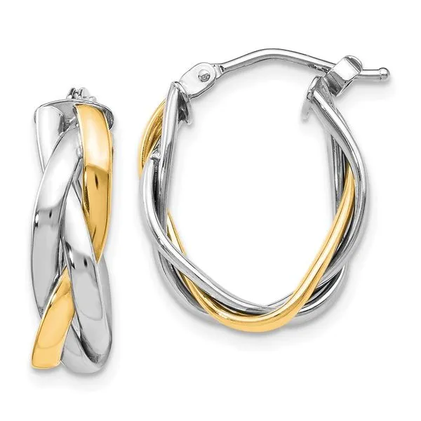 Leslie's 10K w/Wht Rhodium Plating Braided Hoop Earrings Alexander Fine Jewelers Fort Gratiot, MI