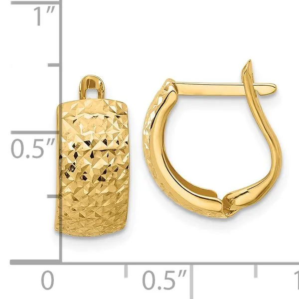 Leslie's 10K Polished and Diamond-cut Omega Back Earrings Image 3 Jim's Jewelers Tyler, TX