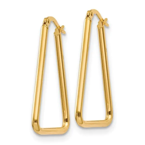 Leslie's 10K Polished Geometric Shape Hoop Earrings Image 2 Jewelry Design Studio Jensen Beach, FL