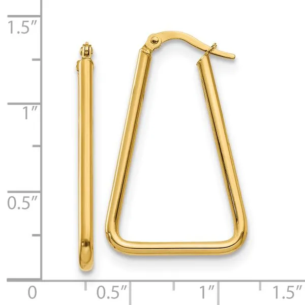 Leslie's 10K Polished Geometric Shape Hoop Earrings Image 3 Thomas A. Davis Jewelers Holland, MI