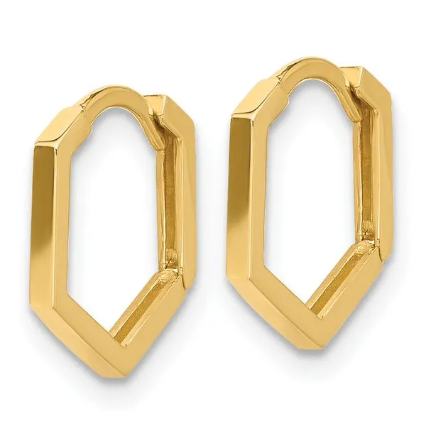 Leslie's 10K Polished Geometric Hoop Earrings Image 2 Albert's Jewelers Kingsland, GA