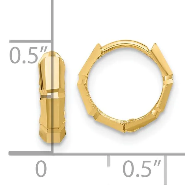 Leslie's 10K Polished and Diamond-cut Huggie Hoop Earrings Image 3 Spencer's Jewelers Athens, GA