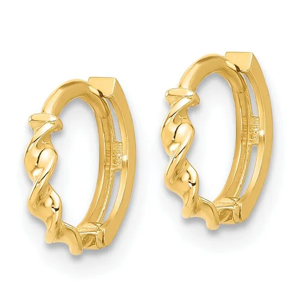 Leslie's 10K Polished Twisted Huggie Hoop Earrings Image 2 G.G. Gems, Inc. Scottsdale, AZ