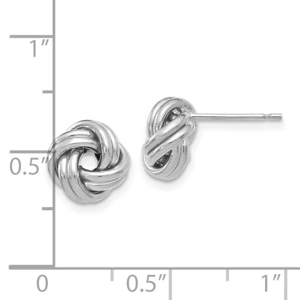 Leslie's 10K w/White Rhodium Polished Love Knot Post Earrings Image 3 Lester Martin Dresher, PA