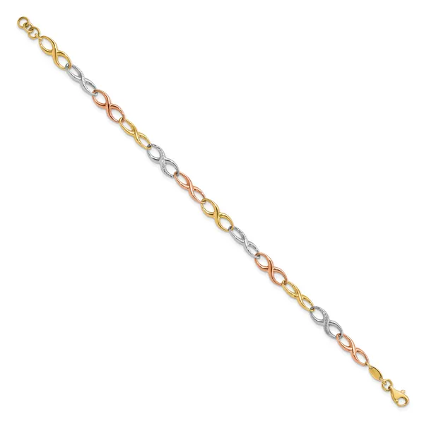 Leslie's 10K Tri-color Infinity Symbol Link Bracelet Image 2 Diamond Design Jewelers Somerset, KY