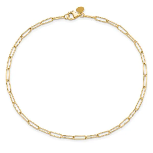 Leslie's 10K Polished Fancy Link Anklet Image 4 J. Garett Jewelers Wilmington, NC