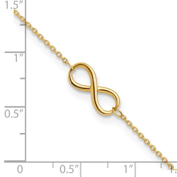 Leslie's 10K Polished Infinity with 1in ext. Anklet Image 4 Mitchell's Jewelry Norman, OK