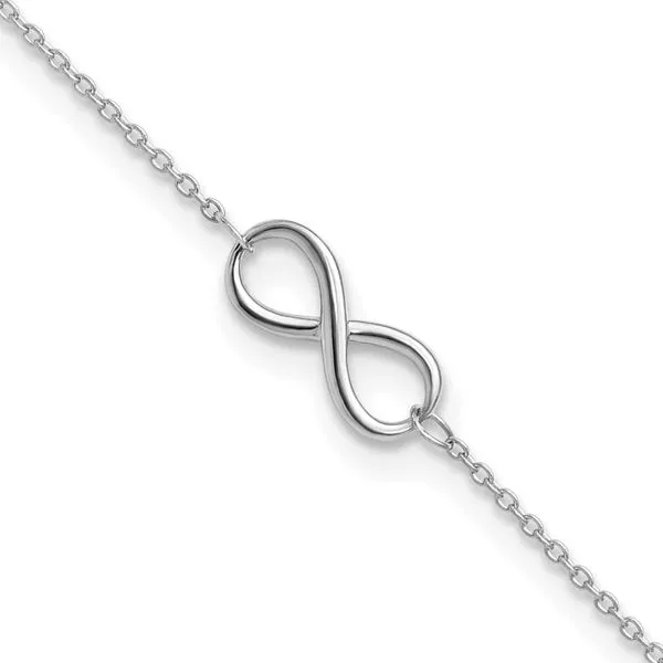Leslie's 10K White Gold Polished Infinity with 1in ext. Bracelet Spath Jewelers Bartow, FL