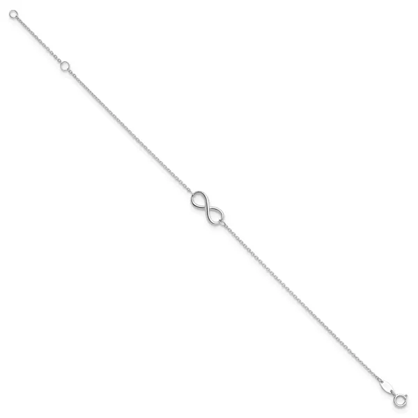 Leslie's 10K White Gold Polished Infinity with 1in ext. Bracelet Image 2 Mitchell's Jewelry Norman, OK
