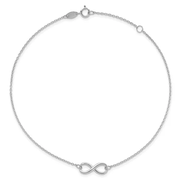 Leslie's 10K White Gold Polished Infinity with 1in ext. Bracelet Image 4 Spath Jewelers Bartow, FL