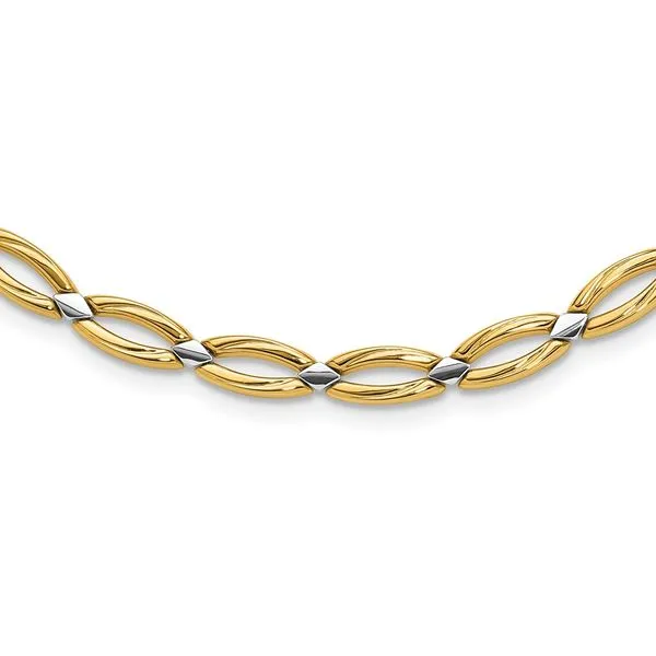 Leslie's 10K w/Rhodium Fancy Link Necklace G.G. Gems, Inc. Scottsdale, AZ