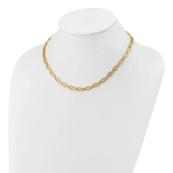 Leslie's 10K w/Rhodium Fancy Link Necklace Image 3 G.G. Gems, Inc. Scottsdale, AZ