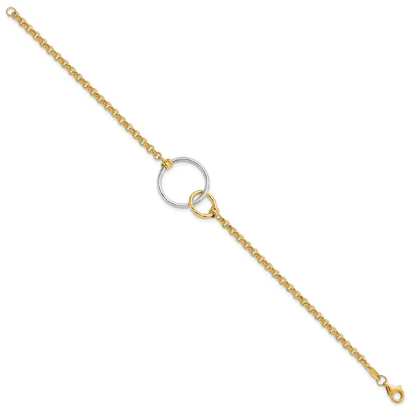 Leslie's 10k Two-tone Polished interlocking Circles Link Bracelet Image 2 Moseley Diamond Showcase Inc Lexington, SC