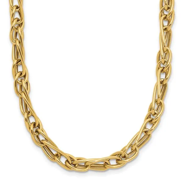 Leslie's 10K Polished Fancy Link w/1in ext. Necklace J. West Jewelers Round Rock, TX