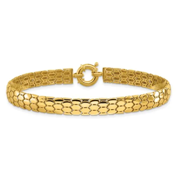 Leslie's 10K Polished Fancy Link Bracelet Image 3 J. West Jewelers Round Rock, TX