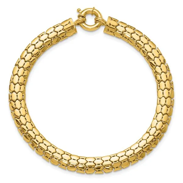 Leslie's 10K Polished Fancy Link Bracelet Image 4 Barnett Jewelers Jacksonville, FL
